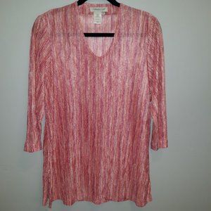 Cold Water Creeek Shiny Pink Colors that shimmer Top in a Large